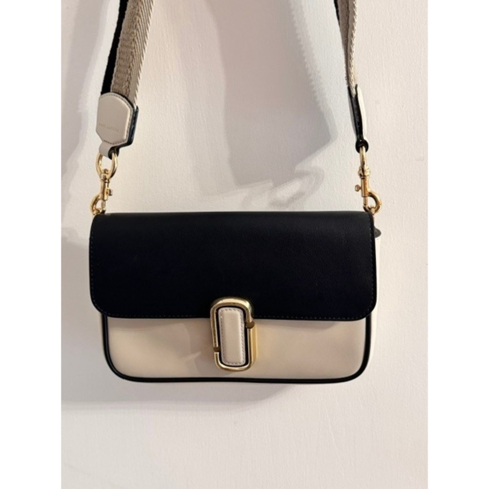 Marc Jacobs J Marc Cross/Shoulder Bag Black Cream Colorblock Leather - Picture 8 of 16